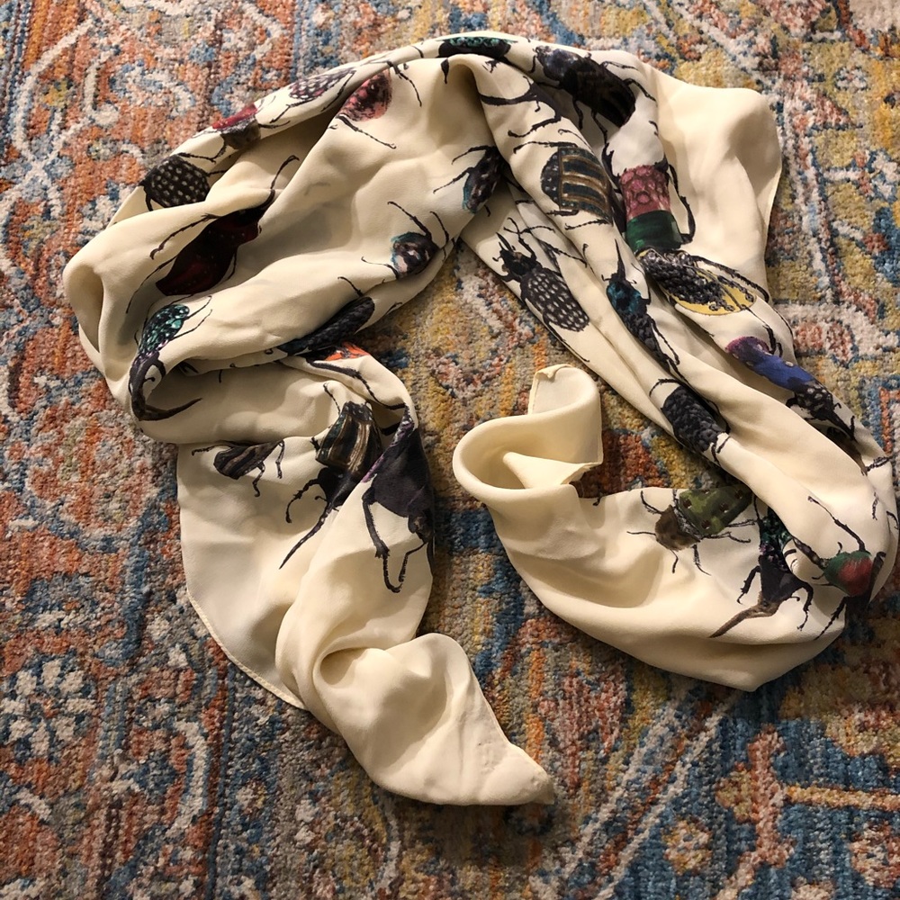 RARE Madewell Silk Scarf “Scarab Study”